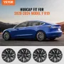 VEVOR Wheel Rim Cover Hubcaps, 19 in, 2020-2024 Model Y Fully Fit Hubcap with Snap, Guard Tape & Valve Nozzle Hole, ABS & PC Hub