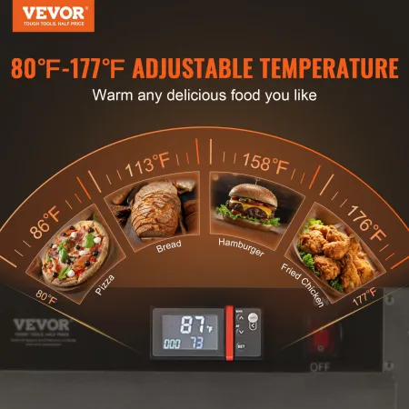 VEVOR Hot Box Food Warmer, 5-Tier Concession Warmer with Water Tray, 5 Pans, Single-door and Adjustable Shelves, Stainless Steel