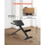 VEVOR Roman Chair Hyperextension Bench, 250 lbs Adjustable & Foldable Extension Machine, Multi-Function Exercise Equipment for G