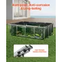 Canvas Fish Pond, 470 Gal Above Ground Fish Pond, PVC Koi Tank with Clear Viewing Panel, Rectangular Goldfish Tank with Stainles