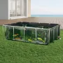 Canvas Fish Pond, 470 Gal Above Ground Fish Pond, PVC Koi Tank with Clear Viewing Panel, Rectangular Goldfish Tank with Stainles