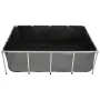 VEVOR Canvas Fish Pond, 470 Gal Above Ground Fish Pond, PVC Koi Tank with Clear Viewing Panel, Rectangular Goldfish Tank with St