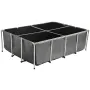 Canvas Fish Pond, 470 Gal Above Ground Fish Pond, PVC Koi Tank with Clear Viewing Panel, Rectangular Goldfish Tank with Stainles