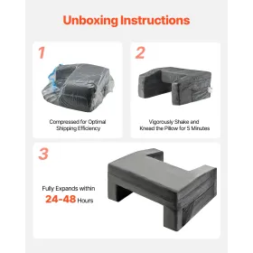 VEVOR Reading Pillow, Lap Desk Pillow with Washable Cloth, Large Bed Pillow with 2 Pockets and Cup Holder, Memory Foam Bed Rest 