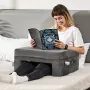 Reading Pillow, Lap Desk Pillow with Washable Cloth, Large Bed Pillow with 2 Pockets and Cup Holder, Memory Foam Bed Rest for Re