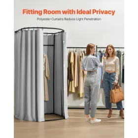 VEVOR Fitting Room, Dressing Room with Thick Polyester Curtains, Privacy Space with Shading Curtain and a Hook, for Boutique, Ma