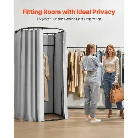 VEVOR Fitting Room, Dressing Room with Thick Polyester Curtains, Privacy Space with Shading Curtain and a Hook, for Boutique, Ma