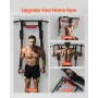 Multifunctional Pull Up Bar, Wall Mounted Chin Up Bar Dip Station for Home Gym, Heavy Duty Steel Upper Body Workout Pull Ups, Po