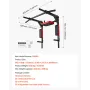 VEVOR Multifunctional Pull Up Bar, Wall Mounted Chin Up Bar Dip Station for Home Gym, Heavy Duty Steel Upper Body Workout Pull U