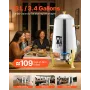 VEVOR Stainless Steel Beverage Dispenser, 13L Drink Dispenser with Alcohol Burner, Hot & Cold Drink Dispensers with Spigot for C