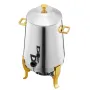 Stainless Steel Beverage Dispenser, 13L Drink Dispenser with Alcohol Burner, Hot & Cold Drink Dispensers with Spigot for Coffee 