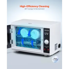 VEVOR Nail Tool Cleaning Machine, 12L Large Capacity, Knob Control, Tool Cabinet Cleaner Box with Timer Setting, Tempered Glass 