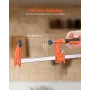 Bar Clamps for Woodworking, 2-Pack 61 cm Opening, Lockable F-Clamp with 272 kg Load Limit, 63.5 mm Depth, Cast Iron and Carbon S