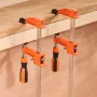 Bar Clamps for Woodworking, 2-Pack 61 cm Opening, Lockable F-Clamp with 272 kg Load Limit, 63.5 mm Depth, Cast Iron and Carbon S