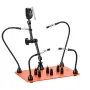 Magnetic Helping Hands Soldering Station, 4 Flexible Arms Third Hand Tool, with 6 PCB Pillar Holders & 360 Hot Air Gun Holder, H