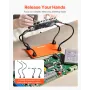 Magnetic Helping Hands Soldering Station, 4 Flexible Arms Third Hand Tool, with Alligator Clips & Non-Slip Heavy-Duty Steel Base