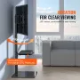 TV Stand Mount, Swivel Tall TV Stand for 32 to 65 inch TVs, Height Adjustable Portable Floor TV Stand with Tempered Glass Base f