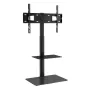 TV Stand Mount, Swivel Tall TV Stand for 32 to 65 inch TVs, Height Adjustable Portable Floor TV Stand with Tempered Glass Base f