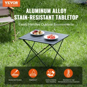 Folding Camping Table, Outdoor Portable Side Tables, Lightweight Fold Up Table, Aluminum Alloy Ultra Compact Work Table with Car