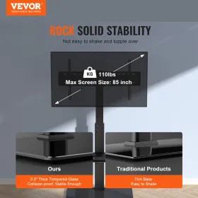 TV Stand Mount, Drejeligt Høj TV Stand til 32 til 85 tommer TV