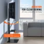 TV Stand Mount, Swivel Tall TV Stand for 32 to 85 inch TVs, Height Adjustable Portable Floor TV Stand with Tempered Glass Base f