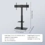TV Stand Mount, Swivel Tall TV Stand for 32 to 85 inch TVs, Height Adjustable Portable Floor TV Stand with Tempered Glass Base f