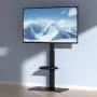 TV Stand Mount, Swivel Tall TV Stand for 32 to 85 inch TVs, Height Adjustable Portable Floor TV Stand with Tempered Glass Base f