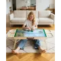 1500 Piece Puzzle Table with Folding Legs, 4 Drawers and Cover, 86x63cm Portable Wooden Board, Felt Surface Jigsaw Puzzle Access