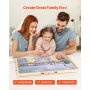 1000 Piece Rotating Puzzle Board with 5 Drawers and Cover, 74x53cm Portable Wooden Table, Jigsaw Puzzle Accessories for Adults, 
