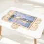 1000 Piece Rotating Puzzle Board with 5 Drawers and Cover, 74x53cm Portable Wooden Table, Jigsaw Puzzle Accessories for Adults, 