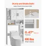 VEVOR Over The Toilet Storage Cabinet, 168 cm Height Bathroom Storage Organizer with Double Door and Adjustable Shelf, Bathroom 