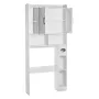 VEVOR Over The Toilet Storage Cabinet, 168 cm Height Bathroom Storage Organizer with Double Door and Adjustable Shelf, Bathroom 