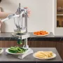 Commercial French Fry Cutter, Stainless Steel Vegetable Fruit Chopper with 3 Replacement Blades 12.7mm 9.5mm 6.4mm, and a Juicin