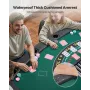 VEVOR Foldable Poker Table, 7 Player 1828.8 mm Folding Casino Leisure Table with Padded Rails & Cup Holders, Semi-oval Portable 