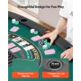 Foldable Poker Table, 7 Player 1828.8 mm Folding Casino Leisure Table with Padded Rails & Cup Holders, Semi-oval Portable Game T
