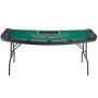 Foldable Poker Table, 7 Player 1828.8 mm Folding Casino Leisure Table with Padded Rails & Cup Holders, Semi-oval Portable Game T