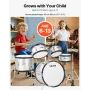 VEVOR Kids Drum Set, 5-Piece 16 in / 406.4 mm Junior Drum Sets, Beginner Drums Set with Adjustable Throne and Two Pairs of Drums