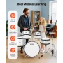 VEVOR Kids Drum Set, 5-Piece 16 in / 406.4 mm Junior Drum Sets, Beginner Drums Set with Adjustable Throne and Two Pairs of Drums