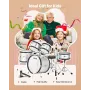 VEVOR Kids Drum Set, 5-Piece 16 in / 406.4 mm Junior Drum Sets, Beginner Drums Set with Adjustable Throne and Two Pairs of Drums