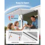 Concession Window 152x92 cm, Aluminum Alloy Frame Service Window for Food Truck, Up to 85 Degrees Stand Serving Window with Awni