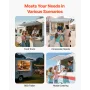 Concession Window 152x92 cm, Aluminum Alloy Frame Service Window for Food Truck, Up to 85 Degrees Stand Serving Window with Awni