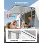 Concession Window 152x92 cm, Aluminum Alloy Service Window for Food Truck, Up to 85 Degrees Stand Serving Window with 4 Sliding 