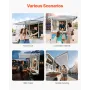 Concession Window 152x92 cm, Aluminum Alloy Service Window for Food Truck, Up to 85 Degrees Stand Serving Window with 4 Sliding 