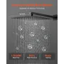 VEVOR Shower Faucet Set, Rainfall Bathroom Shower System with 12-Inch (30.5cm) Square Rain Shower Head and Handheld Spray, Wall 