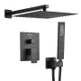 Shower Faucet Set, Rainfall Bathroom Shower System with 12-Inch (30.5cm) Square Rain Shower Head and Handheld Spray, Wall Mounte