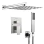 VEVOR Shower Faucet Set, Rainfall Bathroom Shower System with 10-Inch (25.4cm) Square Rain Shower Head and Handheld Spray, Wall 