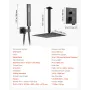 Shower Faucet Set, Rainfall Bathroom Shower System with 12-Inch (30.5cm) Square Rain Shower Head and Handheld Spray, Ceiling Mou