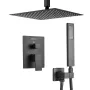 Shower Faucet Set, Rainfall Bathroom Shower System with 12-Inch (30.5cm) Square Rain Shower Head and Handheld Spray, Ceiling Mou