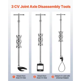 VEVOR Inner CV Axle Puller Tool Set with Slide Hammer & 49mm 64.5mm CV Joint Fork Adapter, Inner CV Joint Removal Tool Kit, Heav