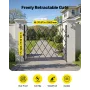 VEVOR Single Folding Security Gate, Lockable Scissor Gate with 360° Swivel Casters, Outdoor Barricade Steel Retractable Gates, f
